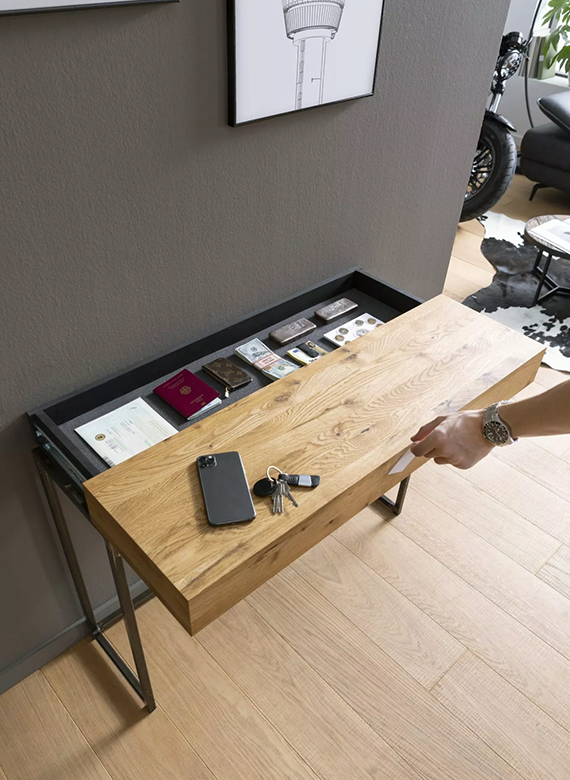 RFID Gizli Bölmeli Konsol (Koyu)
